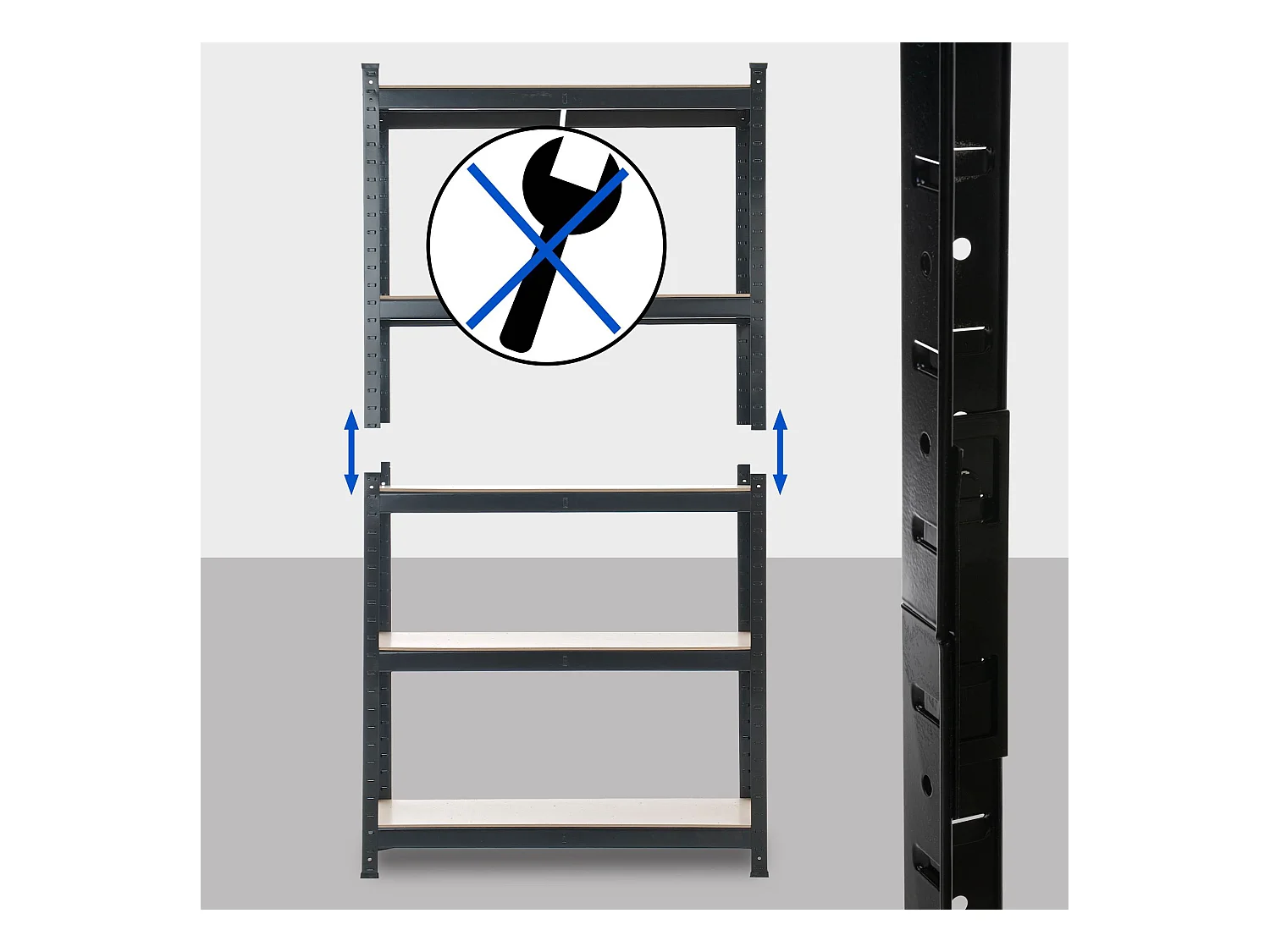 Insteekbare plank - Metaal - 90x40x180 cm - zwart -