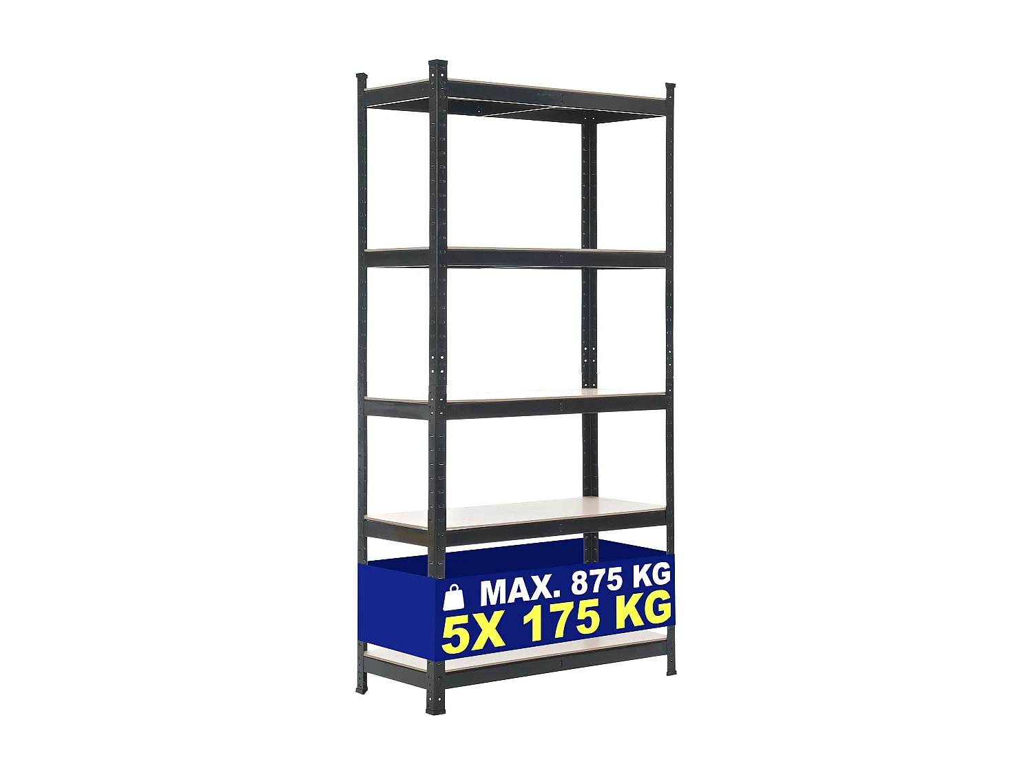 Étagère enfichable - Métal - 90x40x180 cm - Noir - Lagerregal