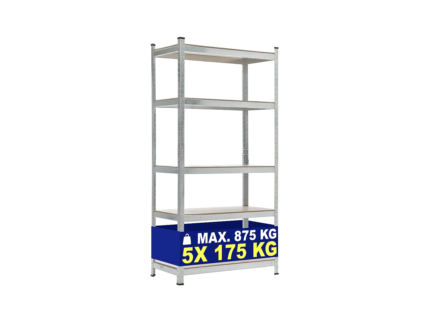 Lagerregal - Metall - 90x40x180 cm - silber -