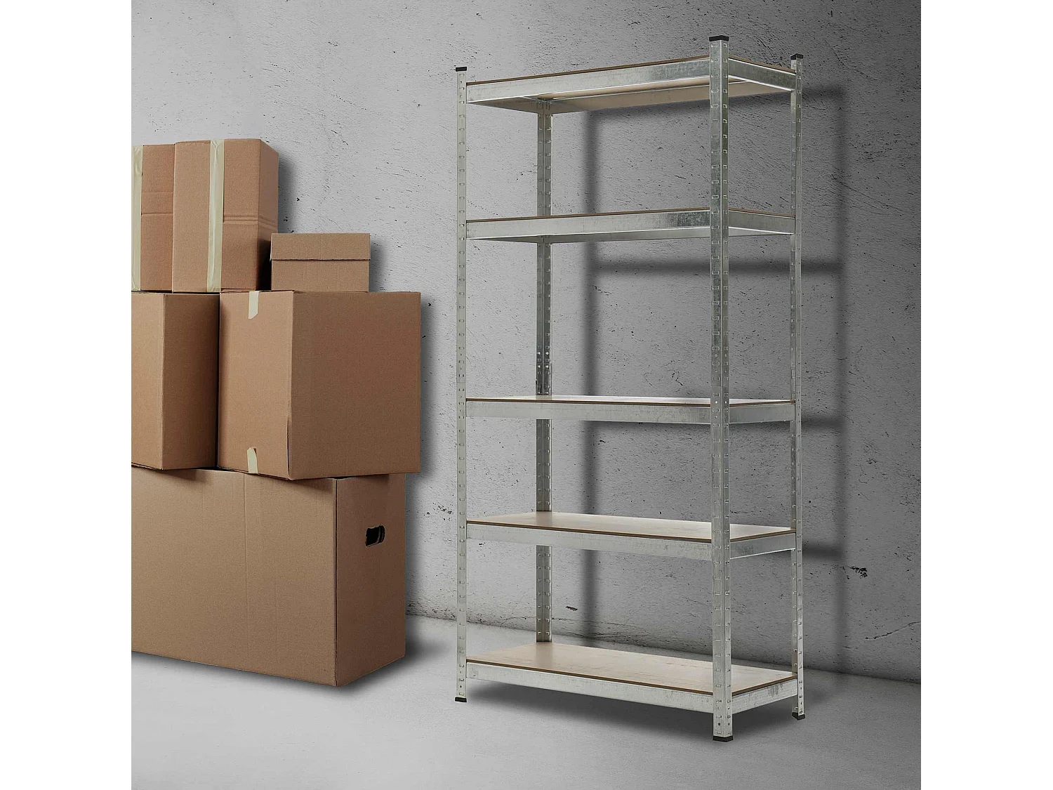 Étagère enfichable - Métal - 90x40x180 cm - Argent -