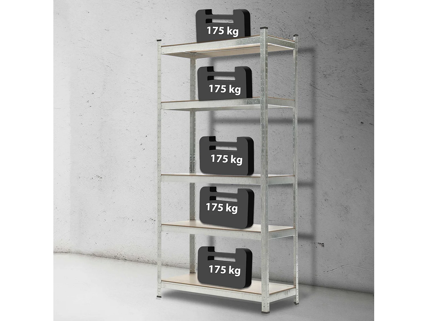 Étagère enfichable - Métal - 90x40x180 cm - Argent - Lagerregal