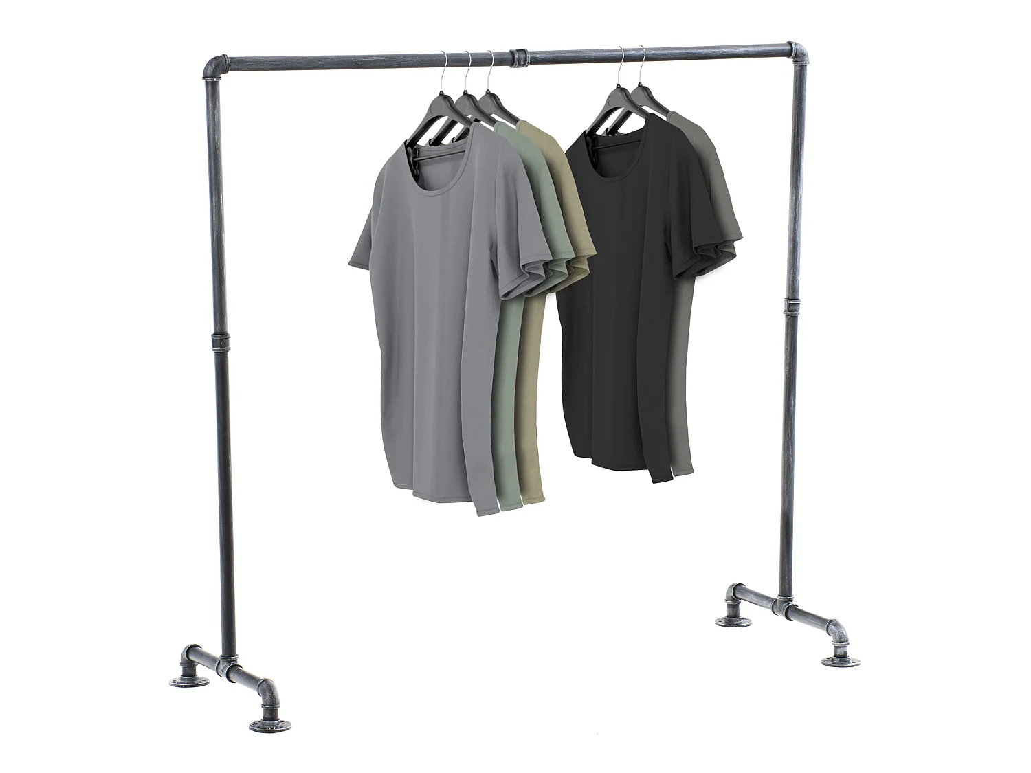 Kleiderständer - Metall - 120 cm - silber - Jersey