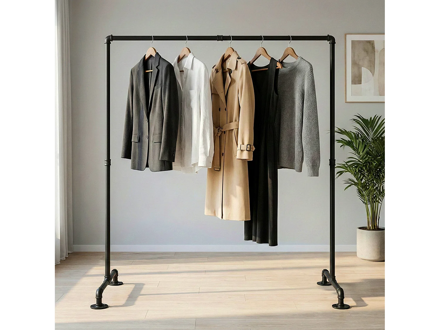 Portant à vêtement - Métal - 150 cm - Noir - Jersey