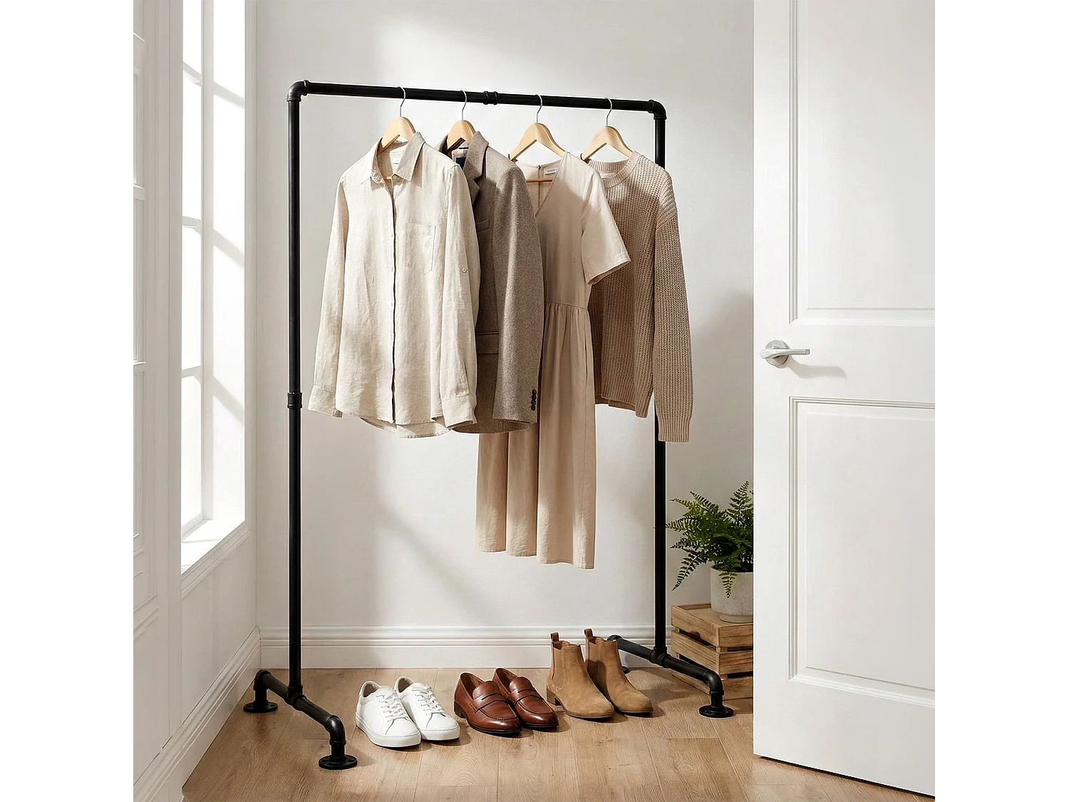 Portant à vêtement - Métal - 120 cm - Noir - Jersey