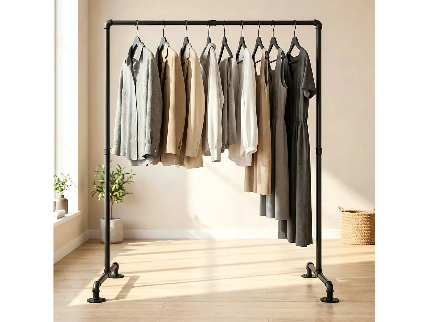 Portant à vêtement - Métal - 120 cm - Noir - Jersey