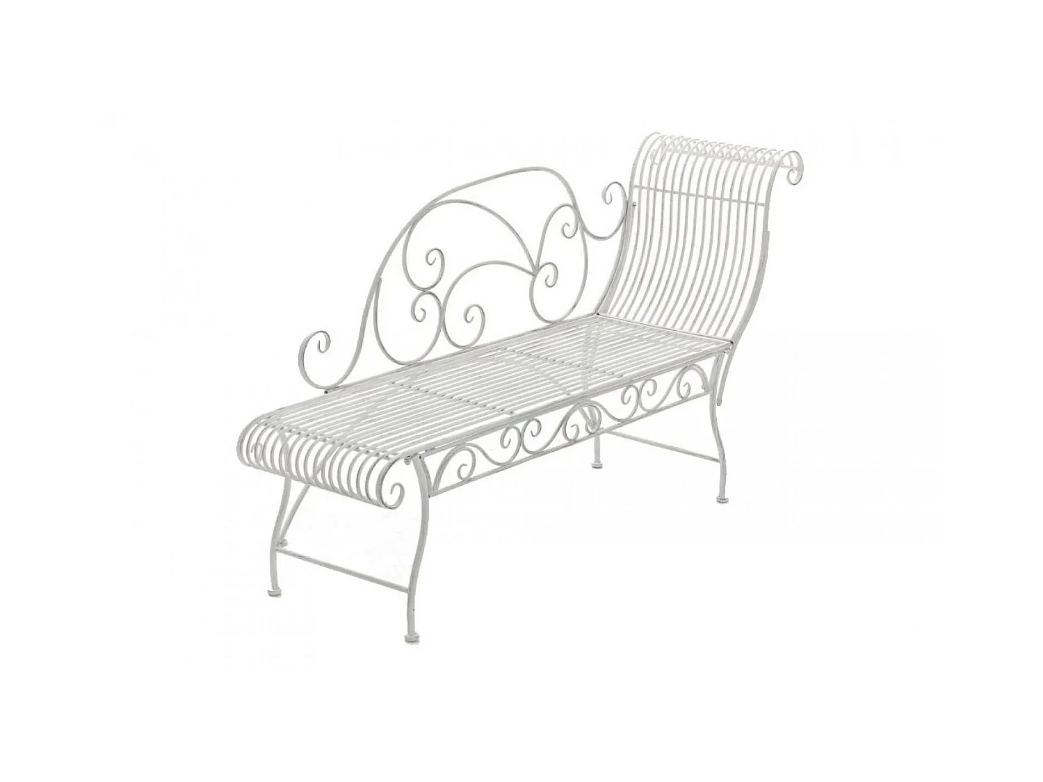 Chaise longue de jardin - Métal & Acier inoxydable - Blanc antique - Karma