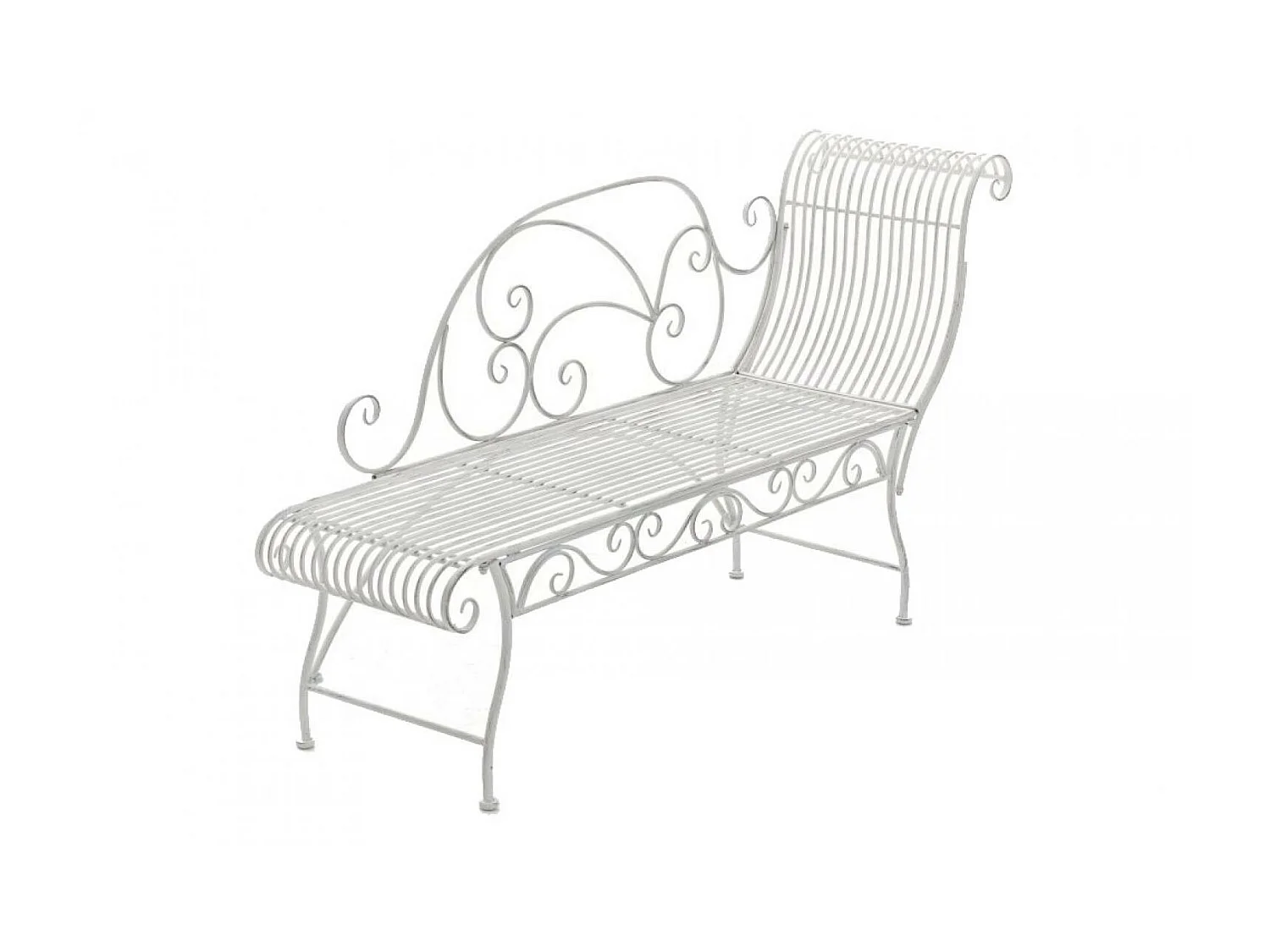 Chaise longue de jardin - Métal & Acier inoxydable - Blanc antique - Karma
