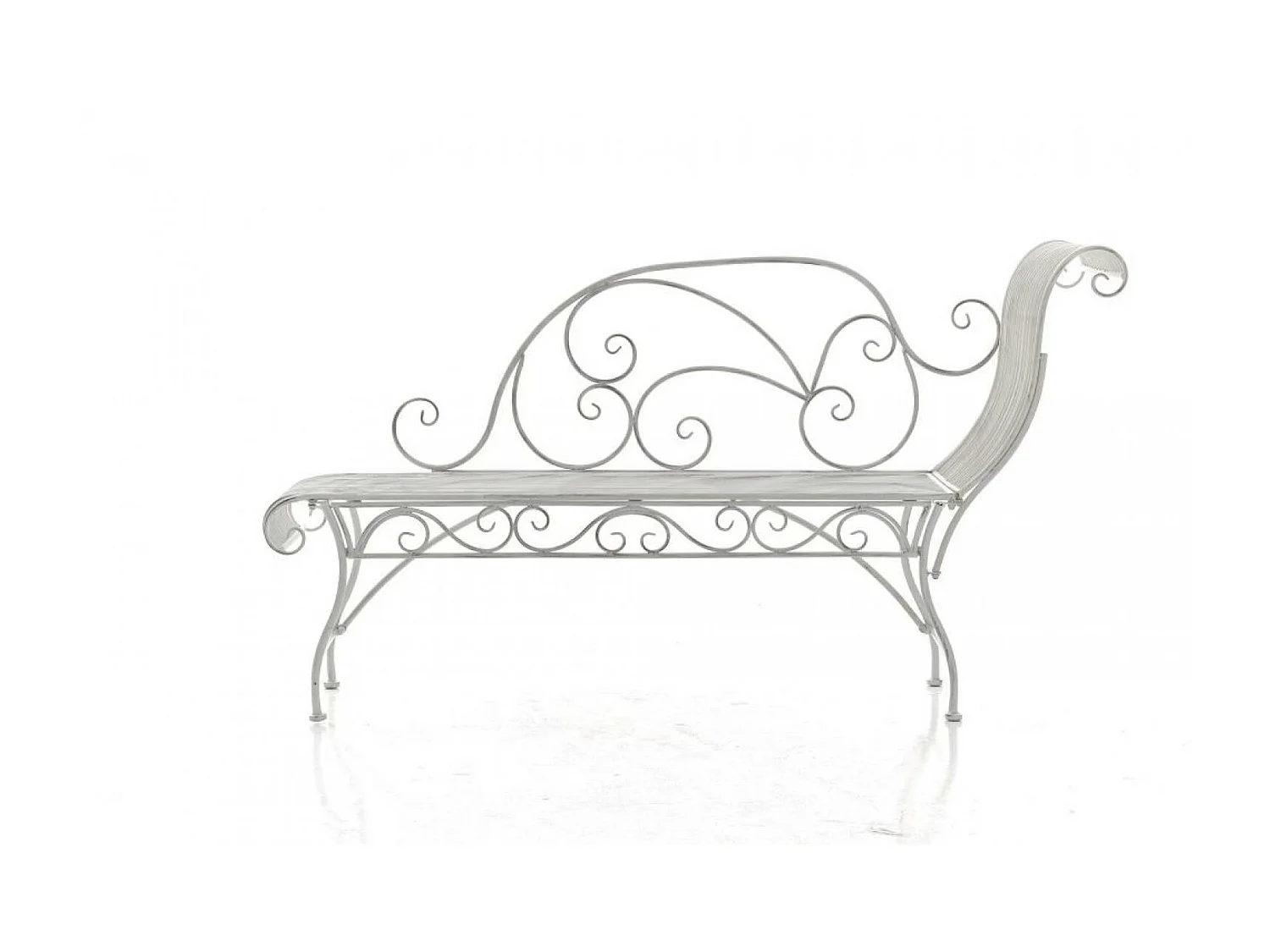 Chaise longue de jardin - Métal & Acier inoxydable - Blanc antique - Karma