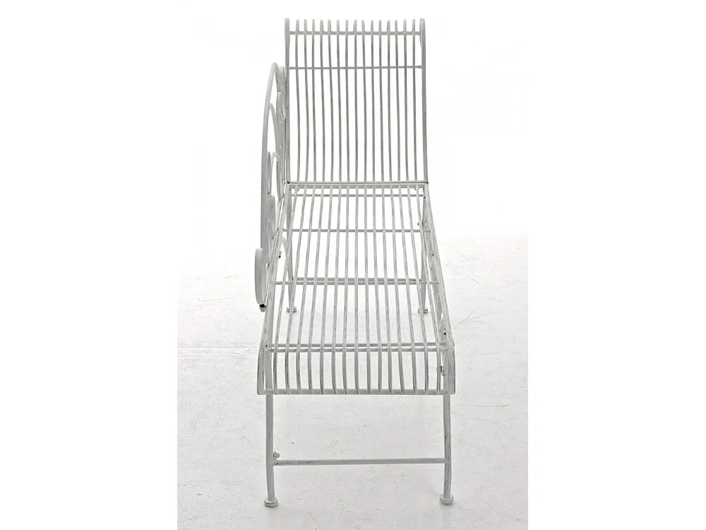 Chaise longue de jardin - Métal & Acier inoxydable - Blanc antique - Karma