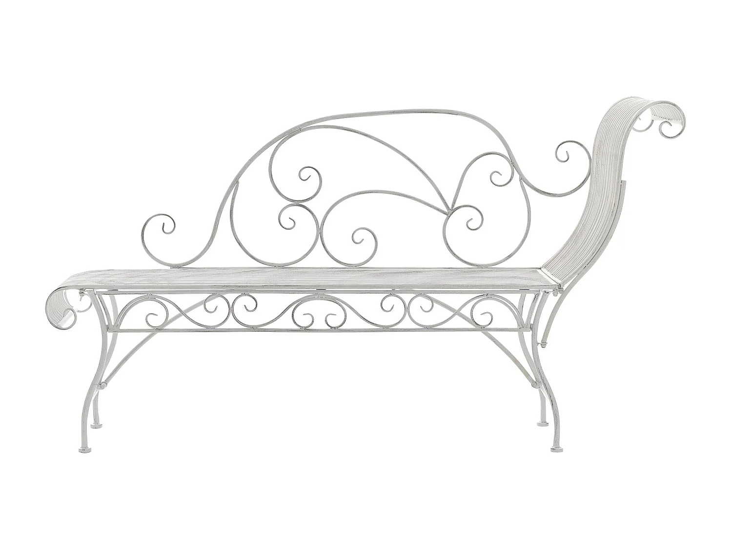 Chaise longue de jardin - Métal - Blanc antique - Karma