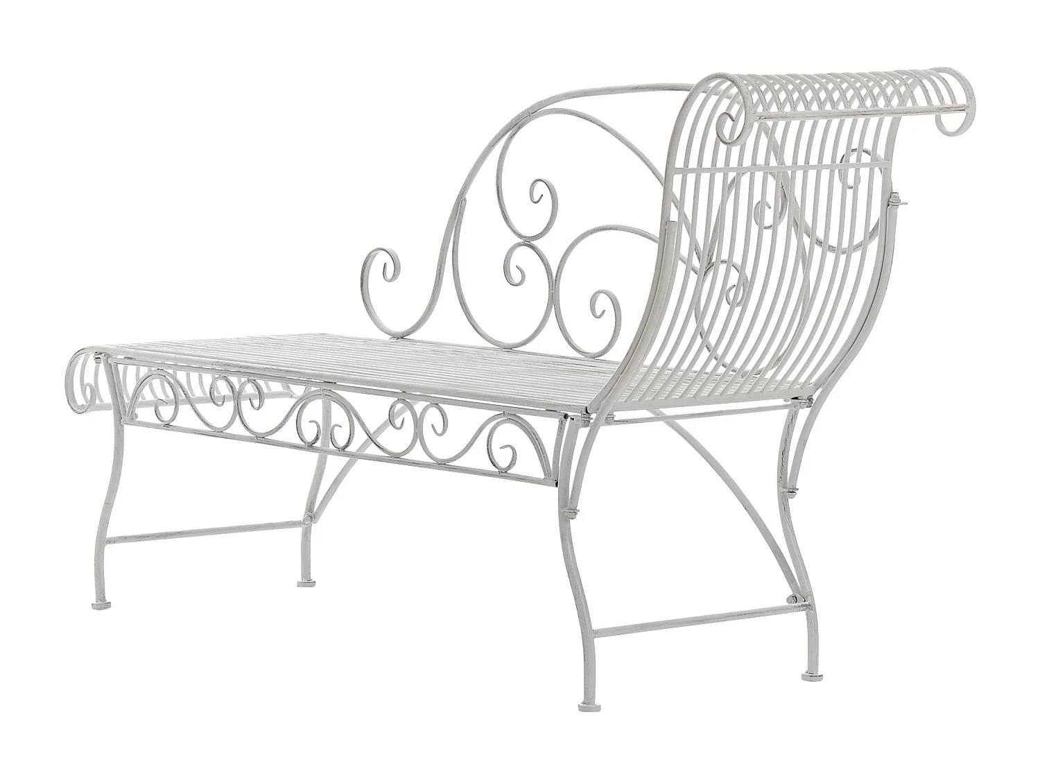 Chaise longue de jardin - Métal - Blanc antique - Karma