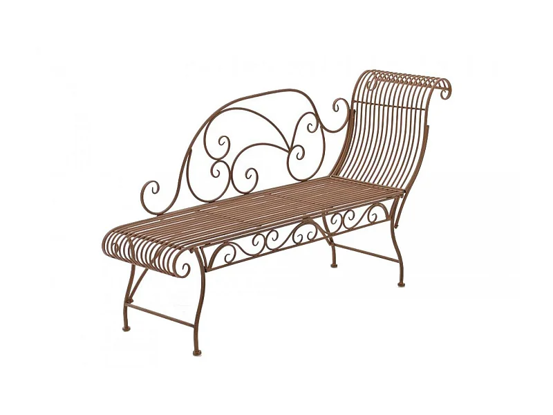 Chaise longue de jardin - Métal & Acier inoxydable - Marron antique - Karma