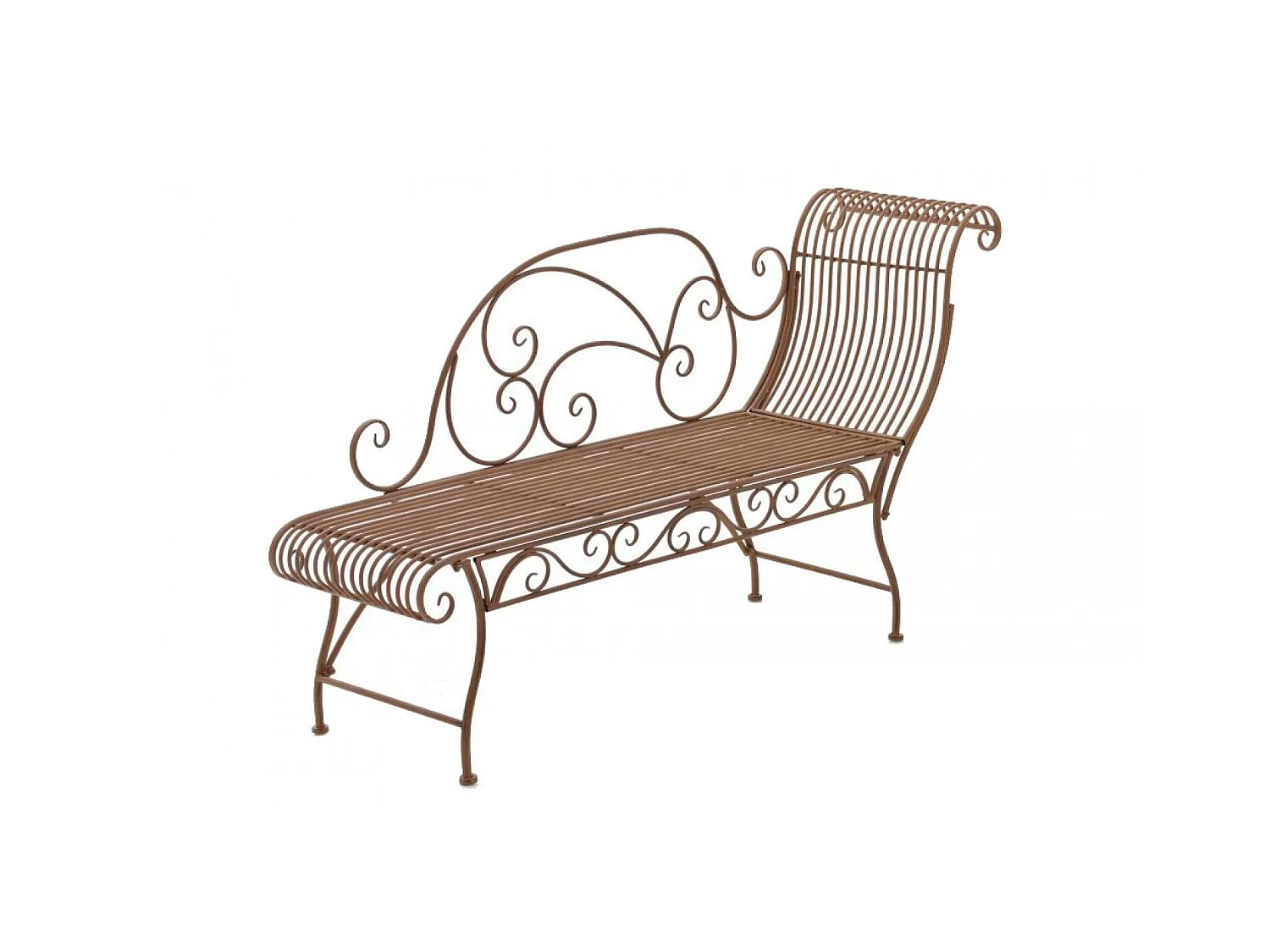 Chaise longue de jardin - Métal & Acier inoxydable - Marron antique - Karma