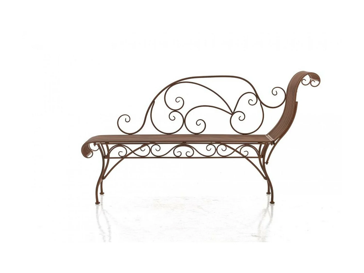 Chaise longue de jardin - Métal & Acier inoxydable - Marron antique - Karma