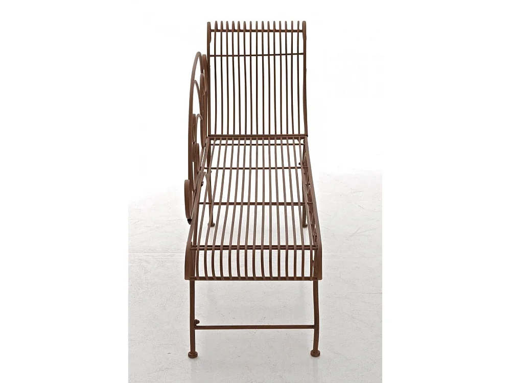Chaise longue de jardin - Métal & Acier inoxydable - Marron antique - Karma