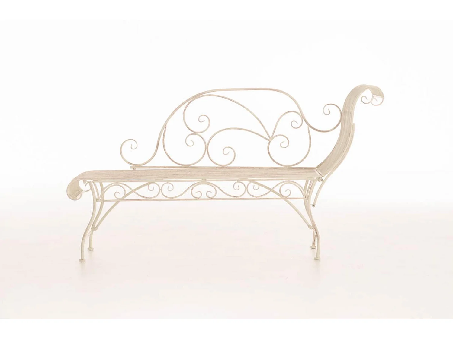 Chaise longue de jardin - Métal & Noir - Crème antique - Karma