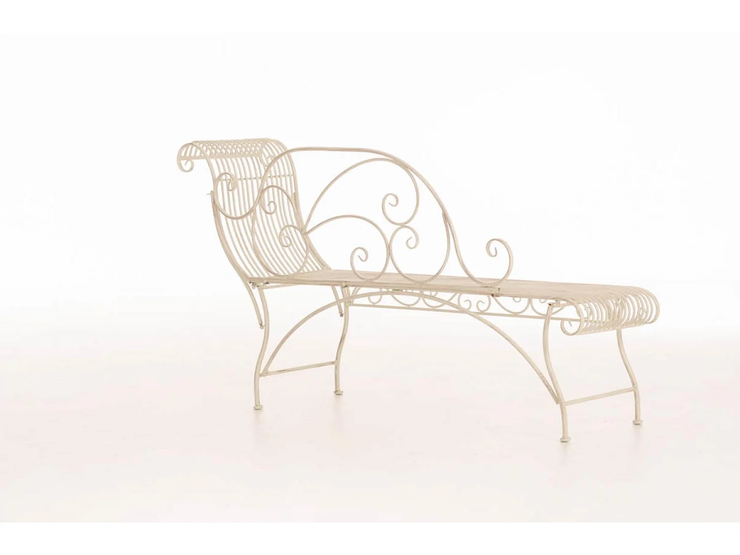 Chaise longue de jardin - Métal & Noir - Crème antique - Karma