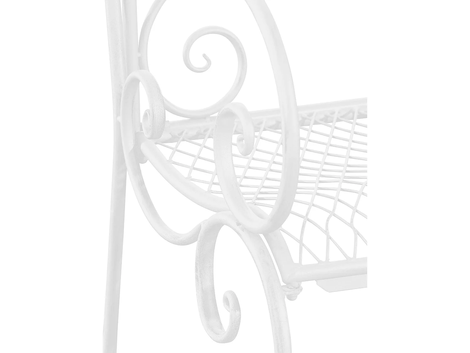 Banc de jardin - Métal - Blanc - Tara