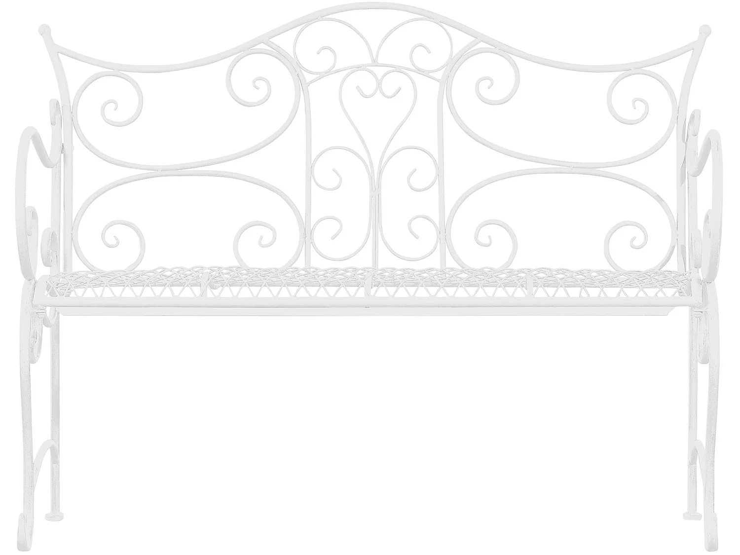 Banc de jardin - Métal & Acier inoxydable - Blanc - Tara