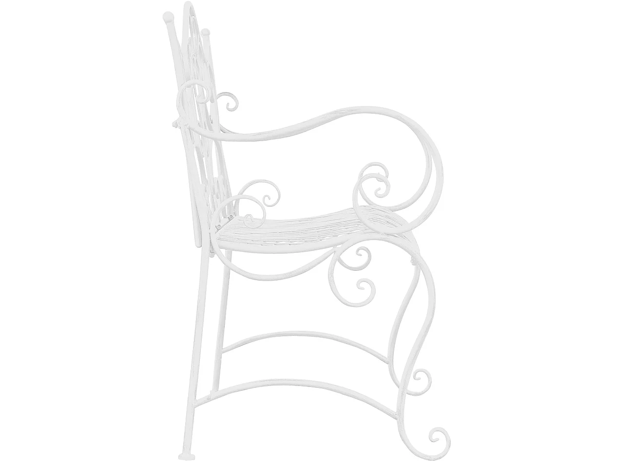 Banc de jardin - Métal & Acier inoxydable - Blanc - Tara