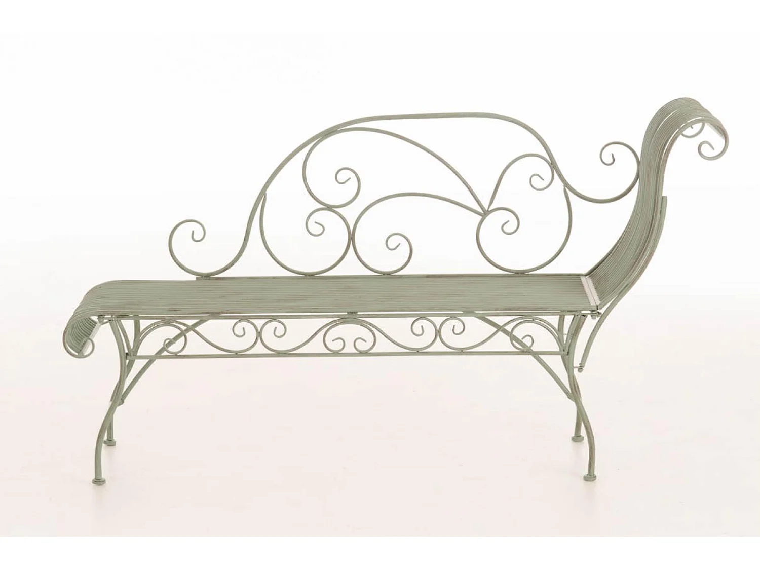 Chaise longue de jardin - Métal & Noir - Vert antique - Karma