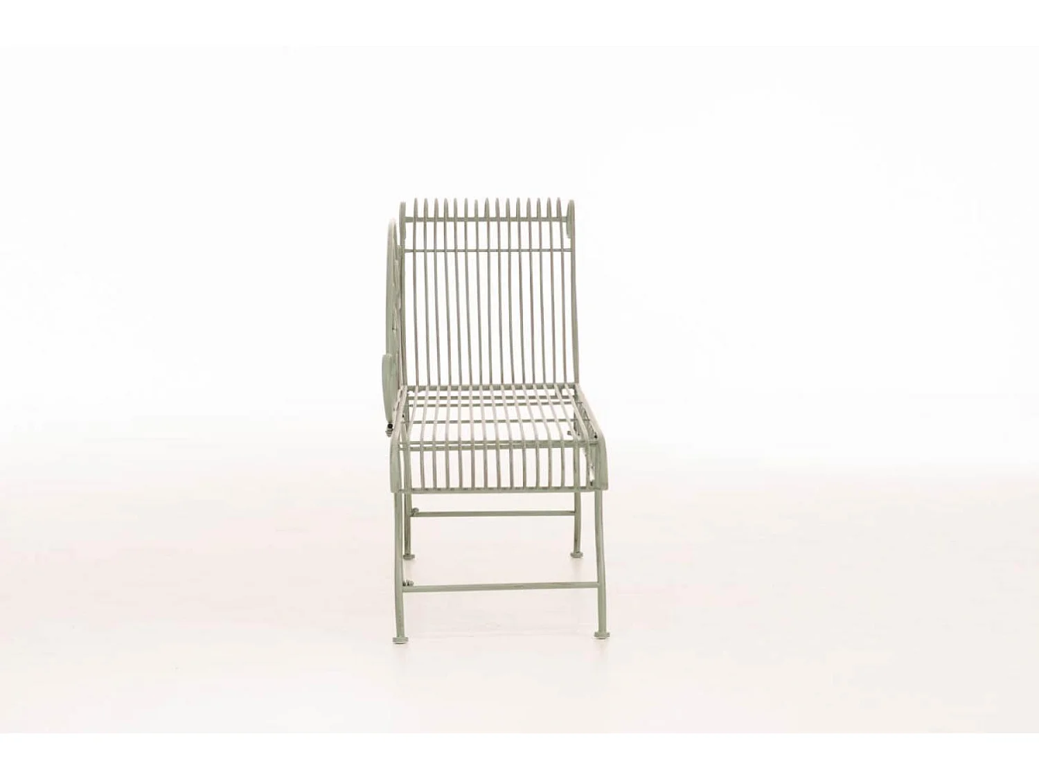 Chaise longue de jardin - Métal & Noir - Vert antique - Karma