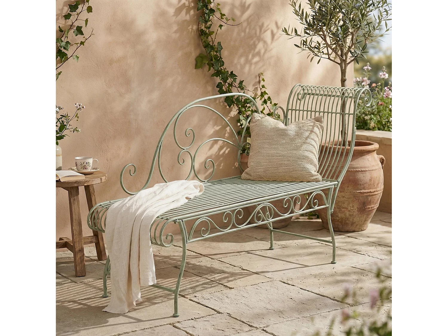 Tuinstoel - Metaal - antiek/groen - Karma