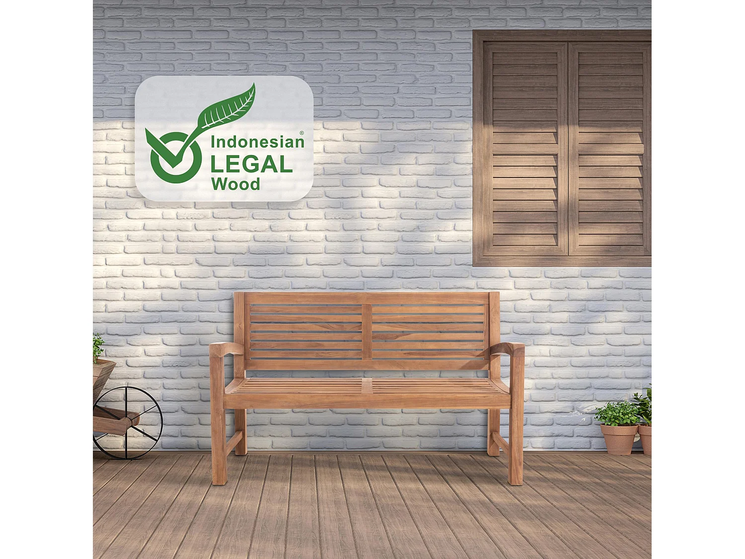 Banc de jardin - Bois - Teck - Halden