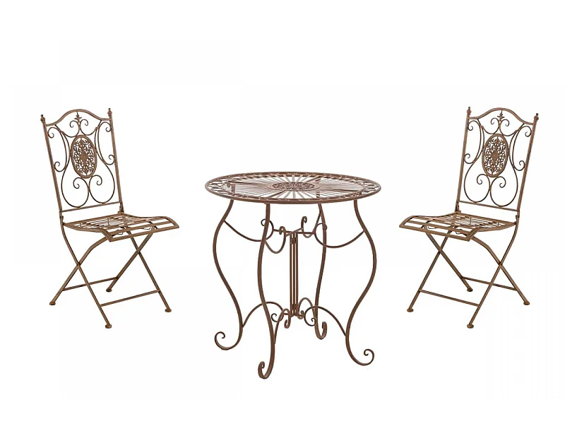 Ensemble de jardin - Table + 2 Chaises - Aldeano