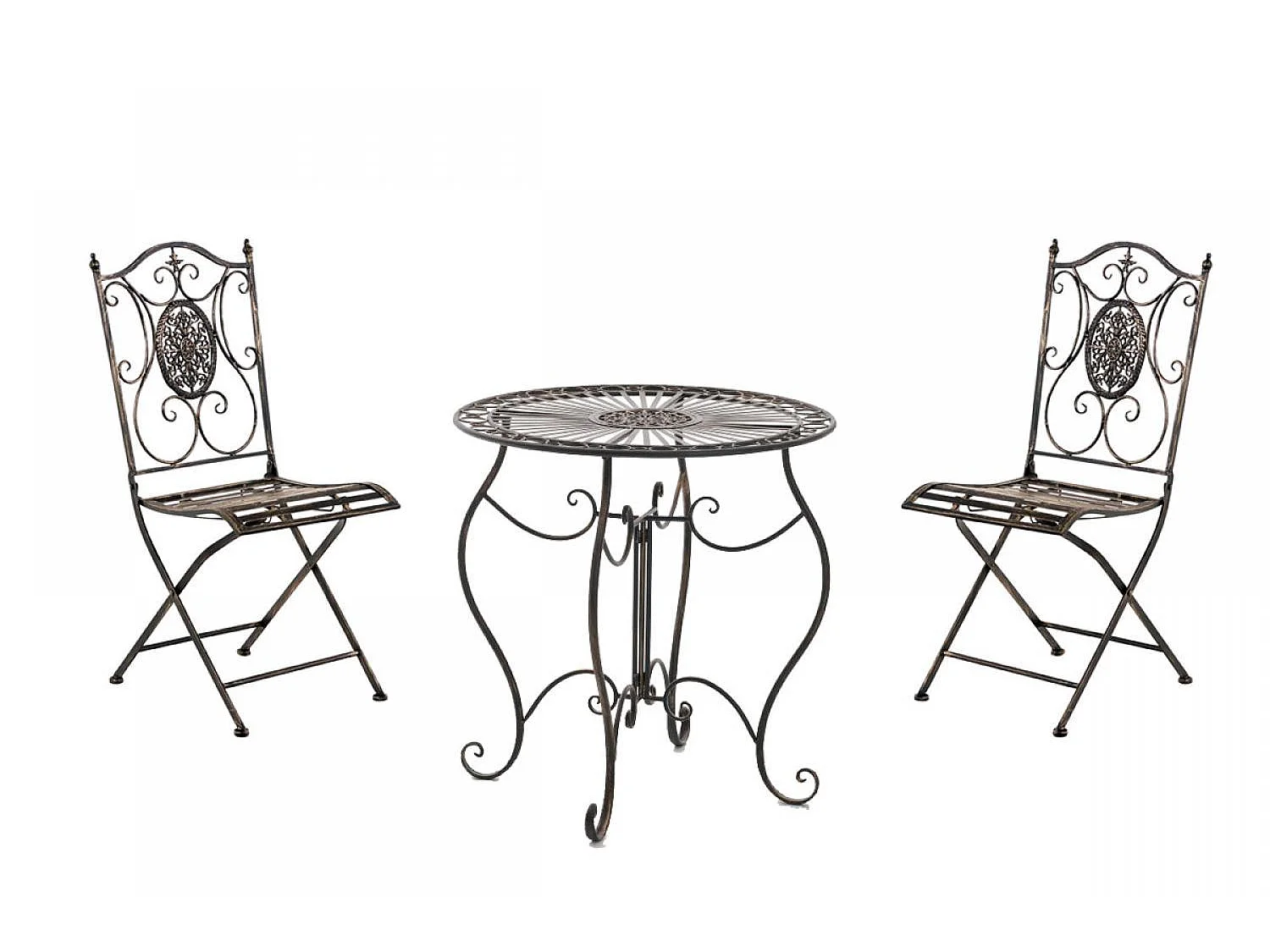 Ensemble de jardin - Table + 2 Chaises - Aldeano