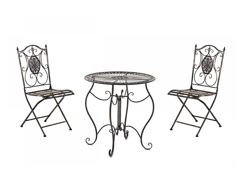 Ensemble de jardin - Table + 2 Chaises - Aldeano