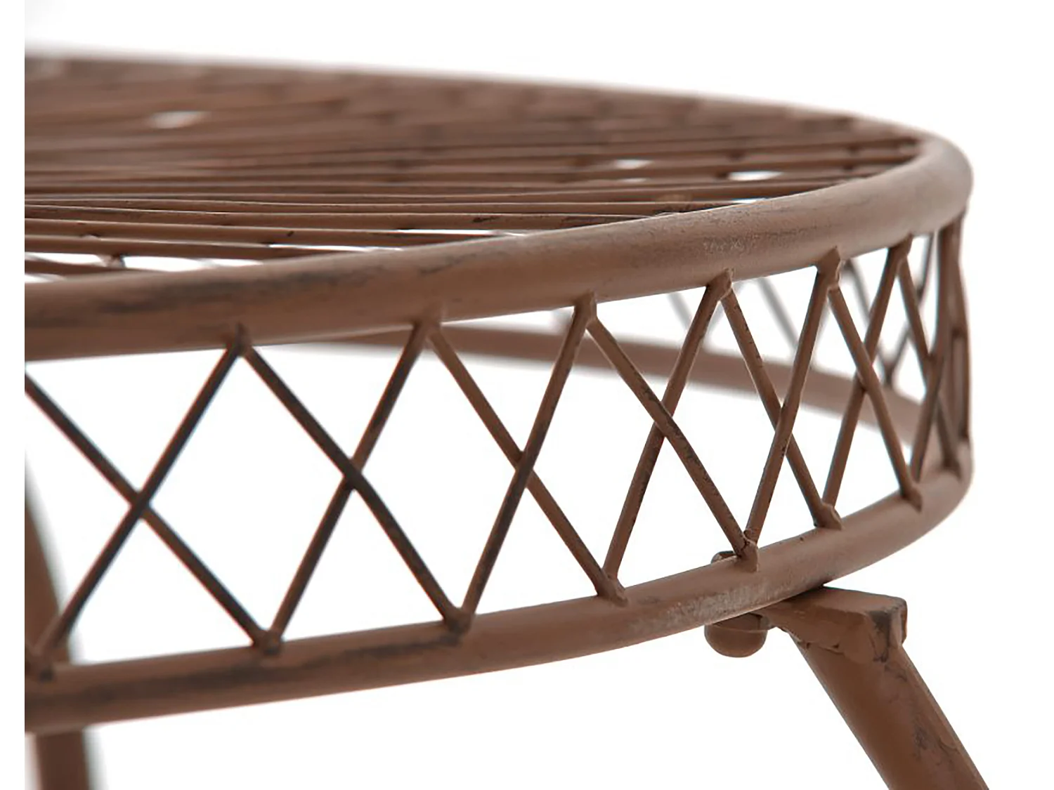 Bijzettafel tuin - rund 90cm - Metalen - Marron antique - Sheela