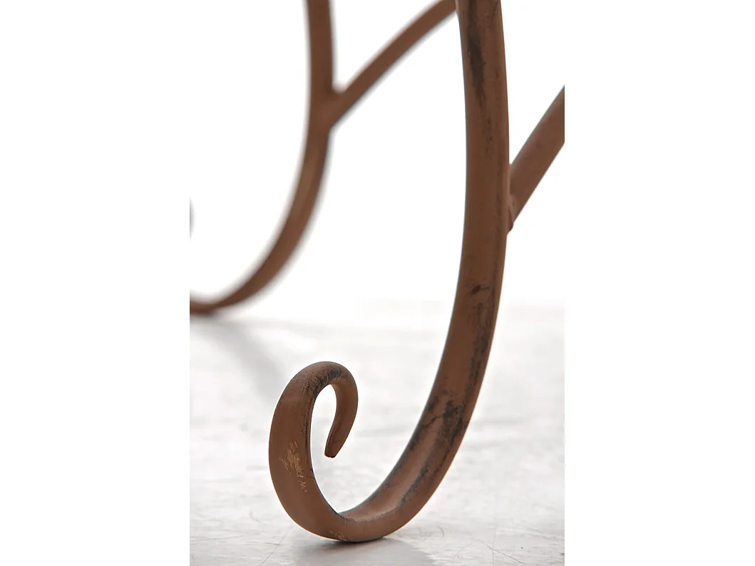 Bijzettafel tuin - rund 90cm - Metalen - Marron antique - Sheela