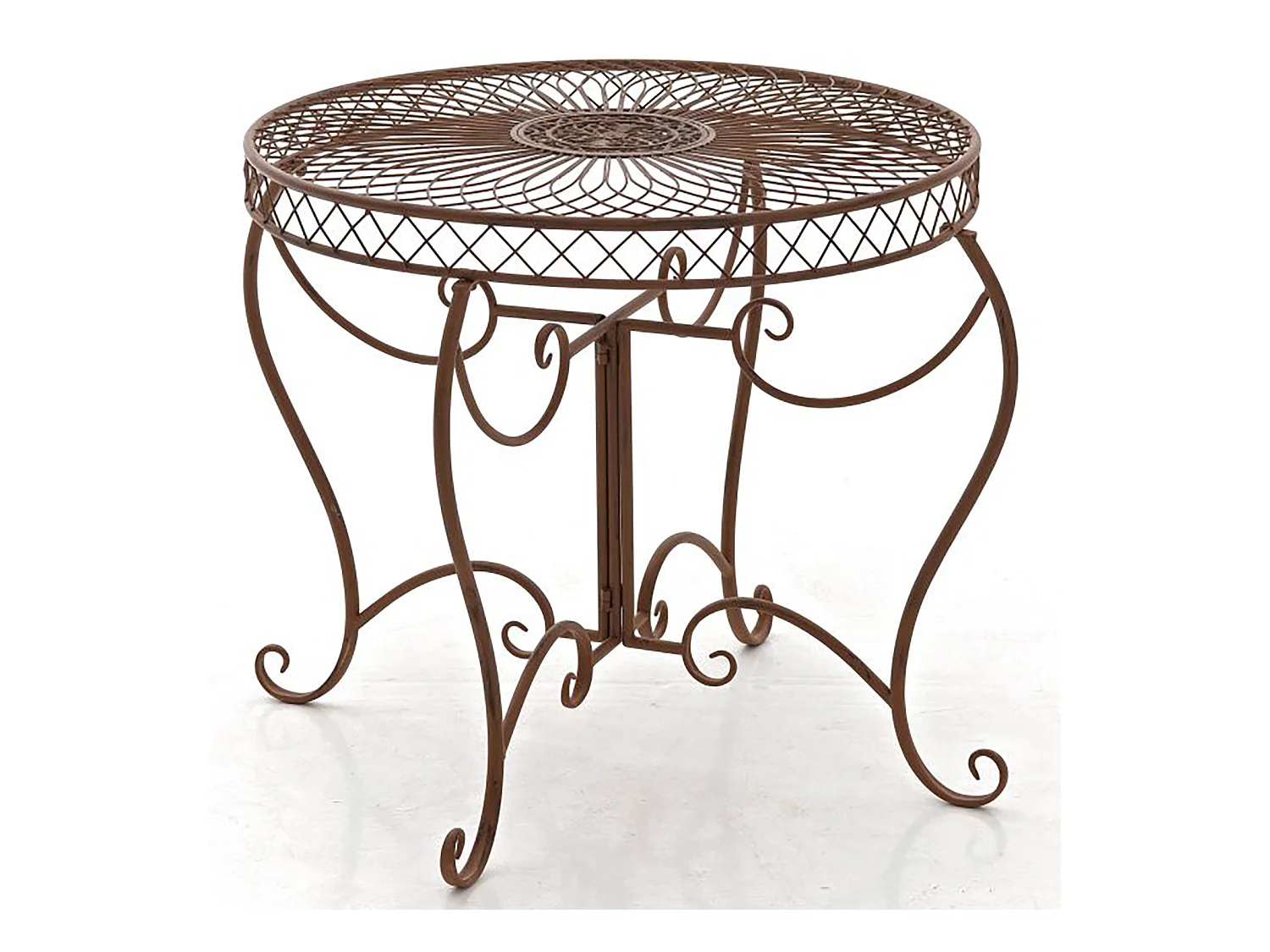 Table d'appoint de jardin - rund 90cm - Métal - Marron antique - Sheela