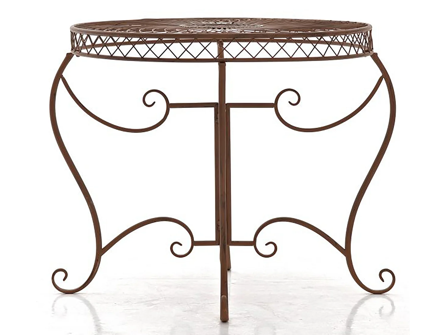 Table d'appoint de jardin - rund 90cm - Métal - Marron antique - Sheela