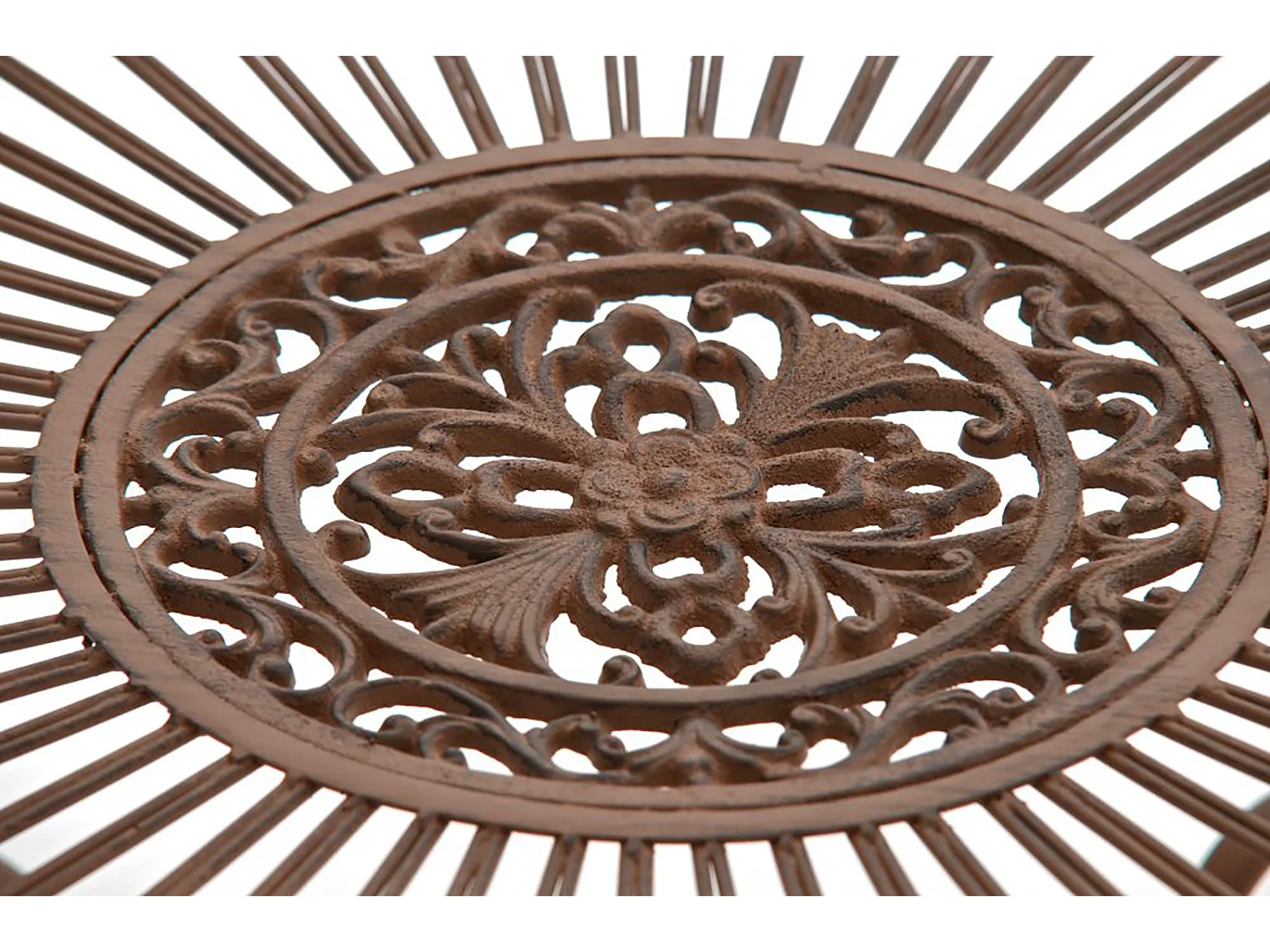 Table d'appoint de jardin - rund 90cm - Métal - Marron antique - Sheela