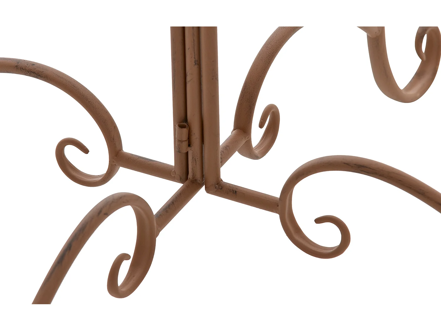 Table d'appoint de jardin - rond Ø 90 cm - Métal - Marron antique - Sheela