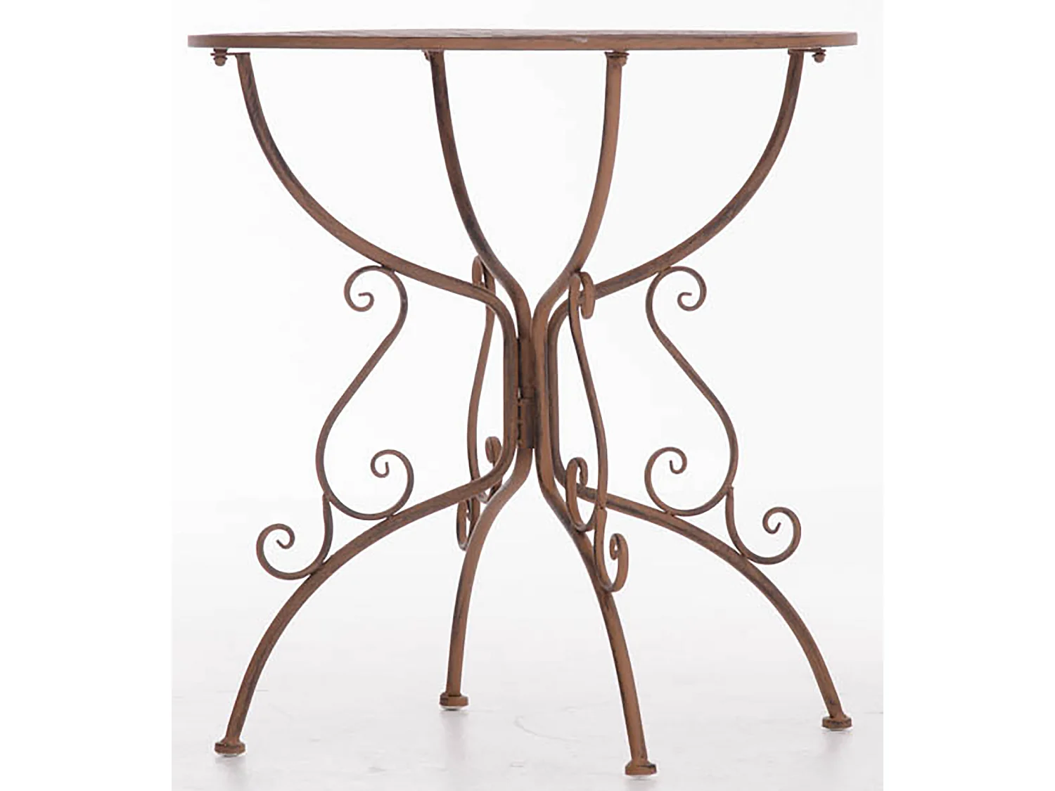 Bijzettafel tuin - rund 70cm - Metalen - Marron antique - Amanda