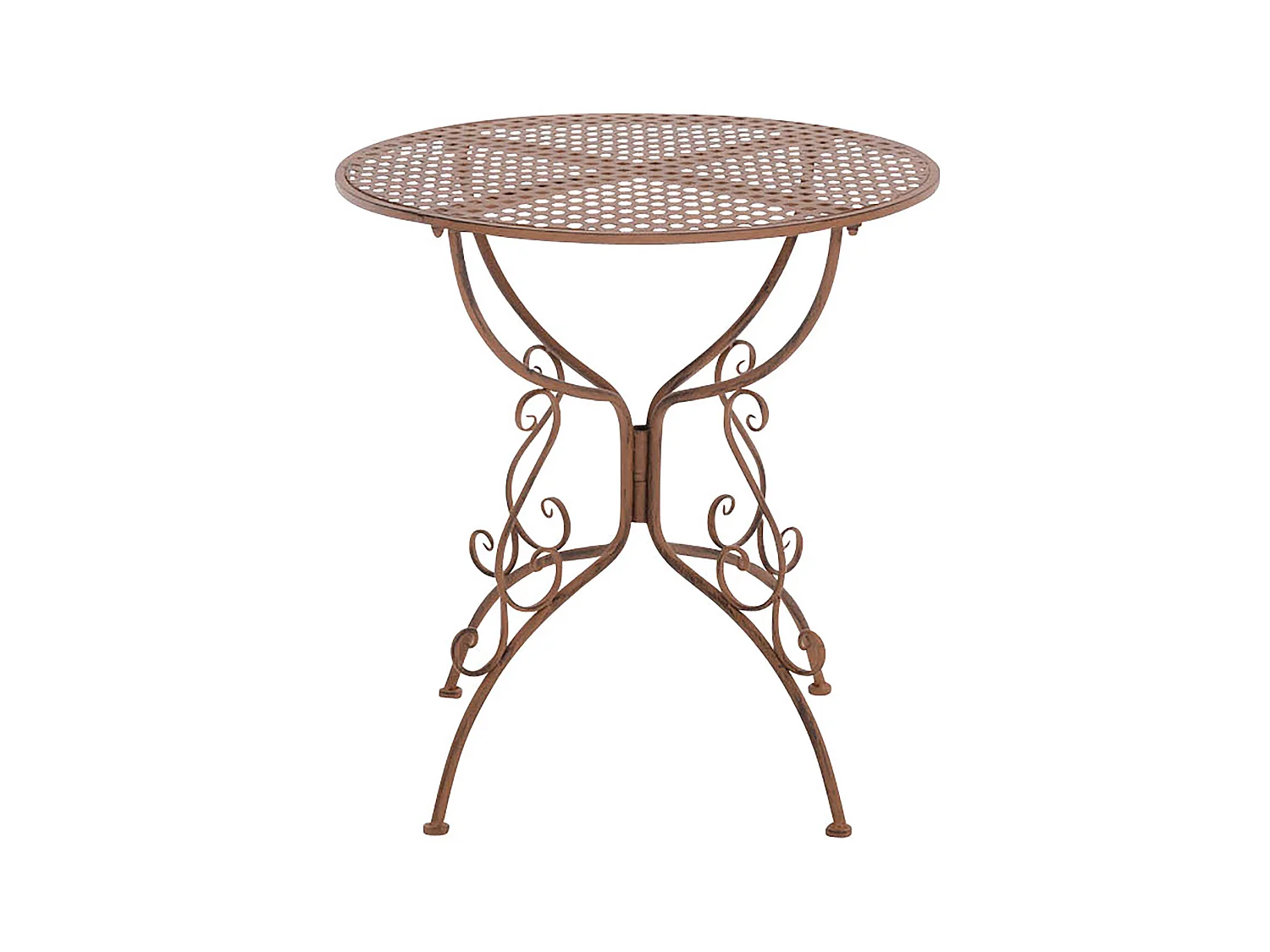 Table d'appoint de jardin - rund 70cm - Métal - Marron antique - Amanda