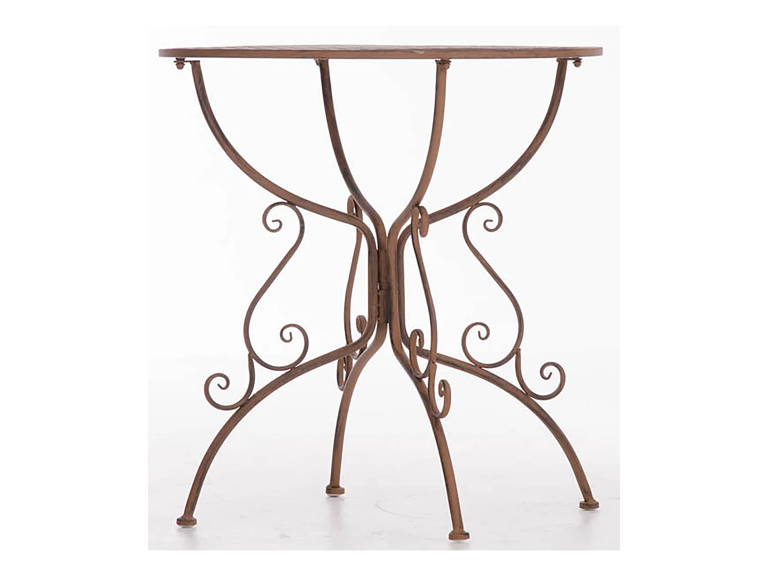 Table d'appoint de jardin - rund 70cm - Métal - Marron antique - Amanda