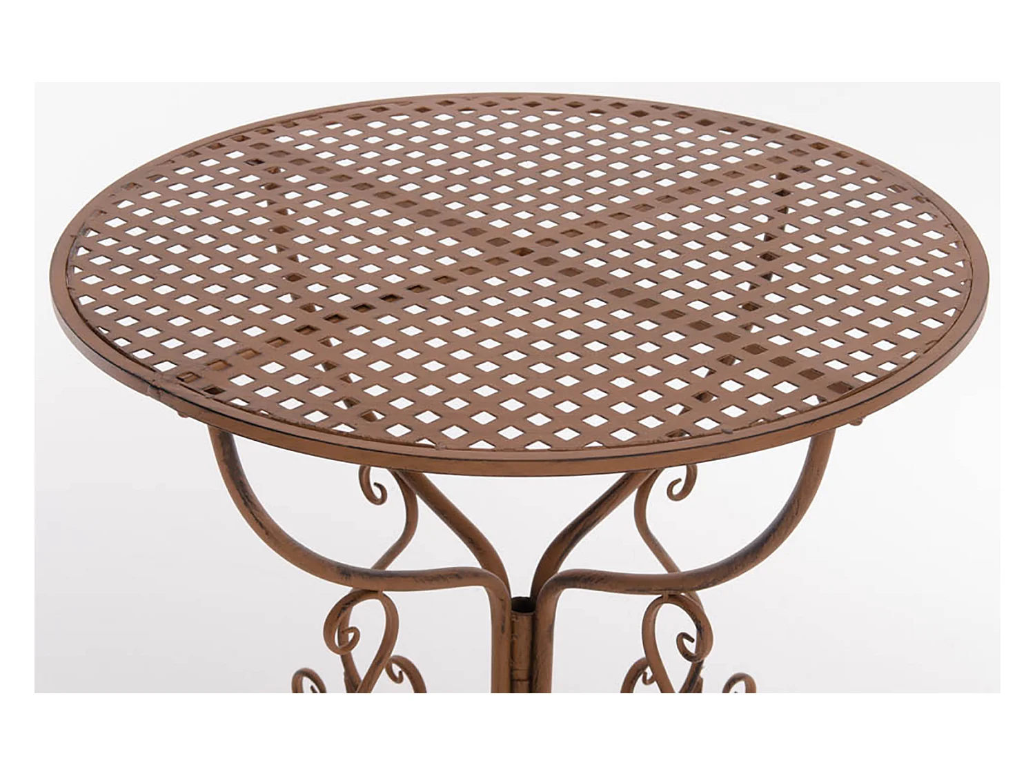 Table d'appoint de jardin - rund 70cm - Métal - Marron antique - Amanda
