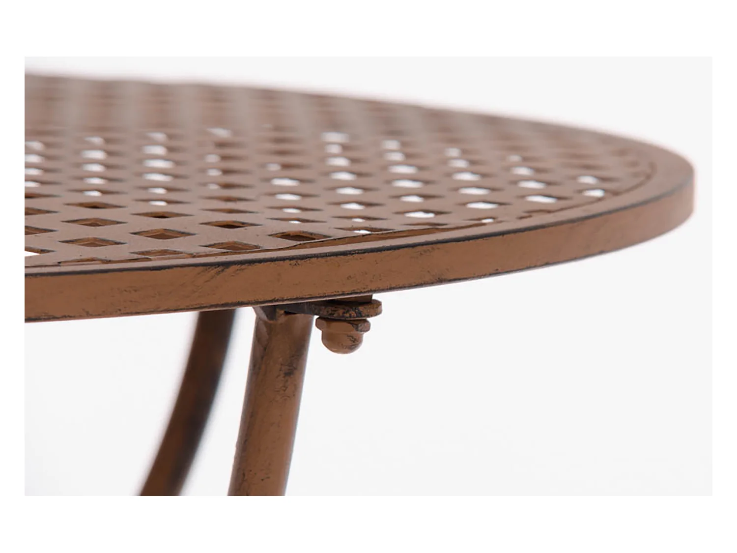 Table d'appoint de jardin - rund 70cm - Métal - Marron antique - Amanda