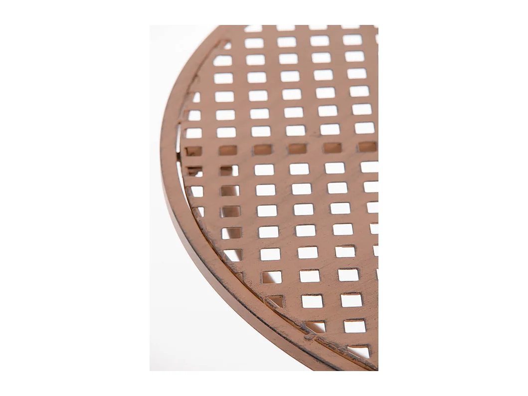 Table d'appoint de jardin - rund 70cm - Métal - Marron antique - Amanda