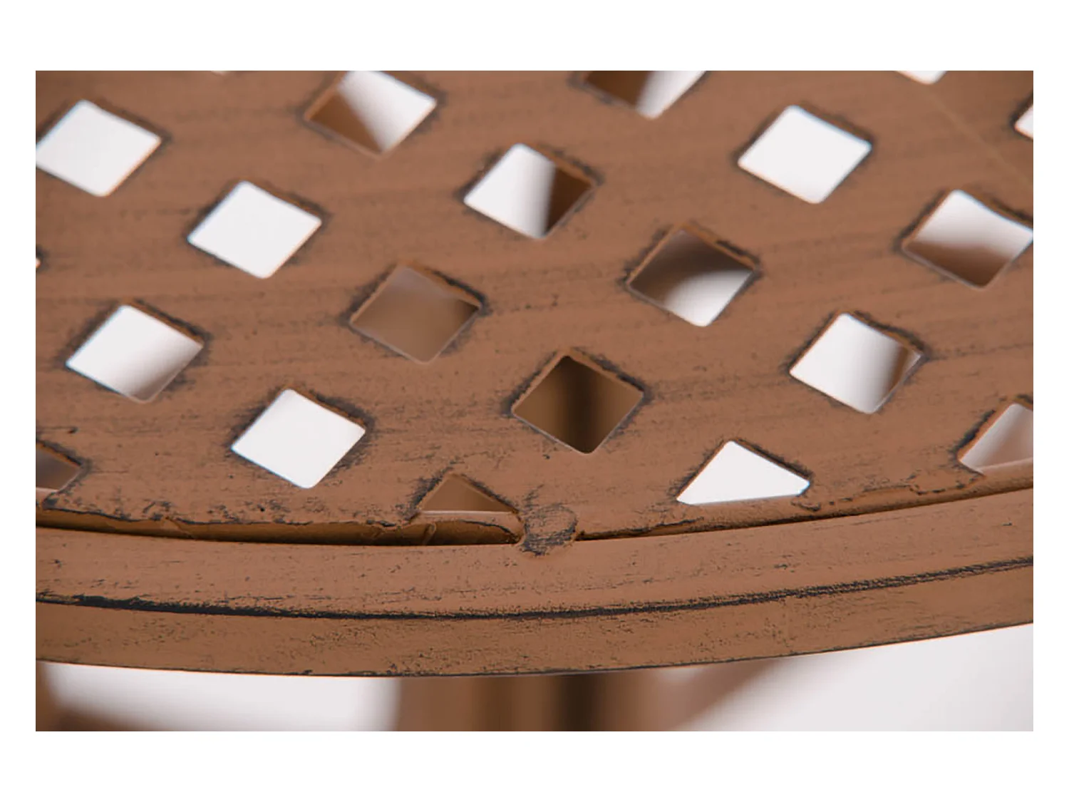 Table d'appoint de jardin - rund 70cm - Métal - Marron antique - Amanda