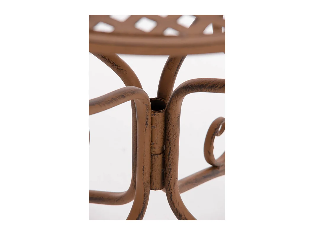Table d'appoint de jardin - rund 70cm - Métal - Marron antique - Amanda