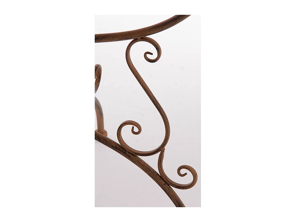 Table d'appoint de jardin - rund 70cm - Métal - Marron antique - Amanda