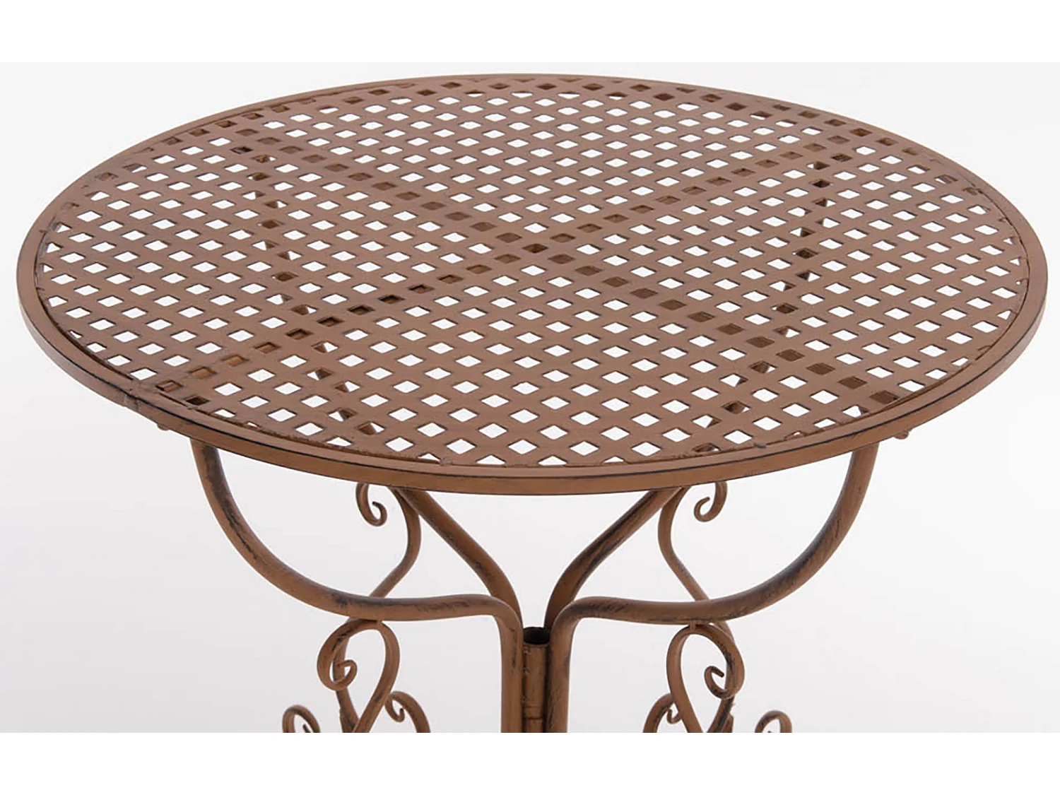 Table d'appoint de jardin - rund 70cm - Métal - Marron antique - Amanda