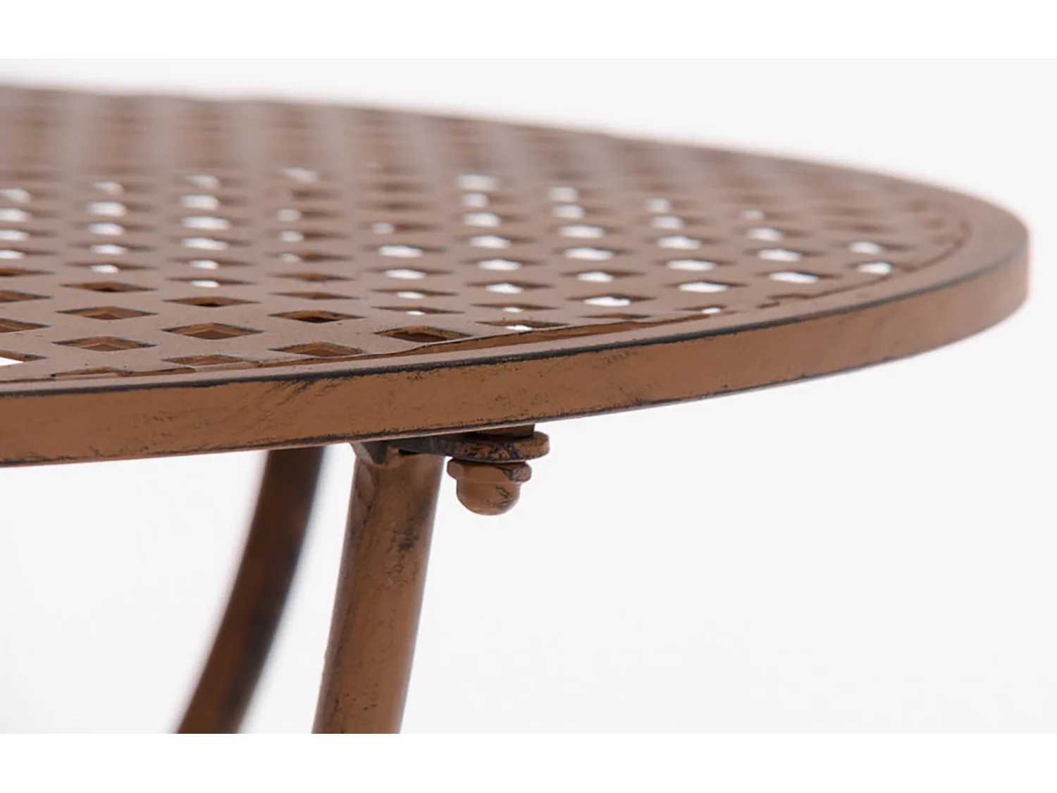 Table d'appoint de jardin - rund 70cm - Métal - Marron antique - Amanda