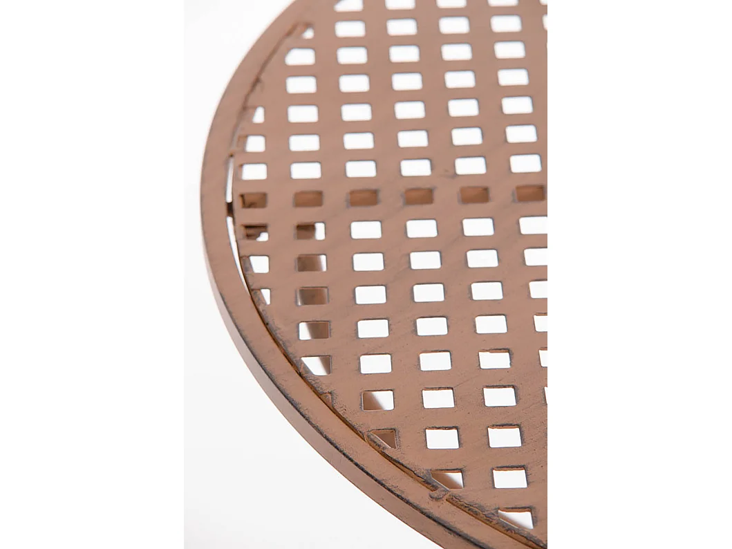 Table d'appoint de jardin - rund 70cm - Métal - Marron antique - Amanda