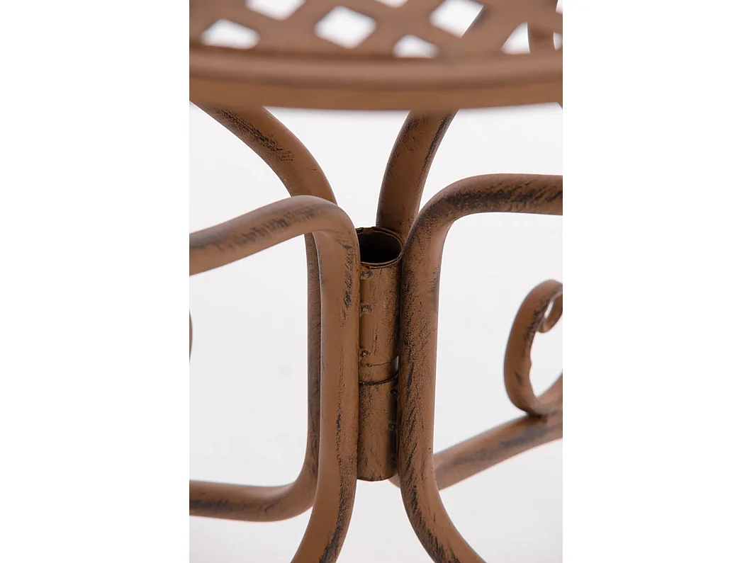 Table d'appoint de jardin - rund 70cm - Métal - Marron antique - Amanda